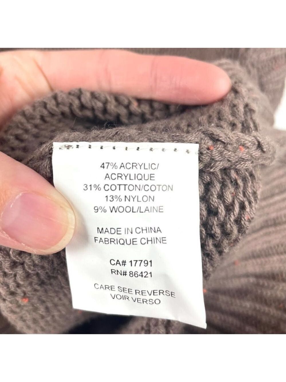 NWT Industry Brown Marled Wool Blend Cocoon Dress Size L - Picture 8 of 8